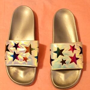 Holographic Star Slide Sandals